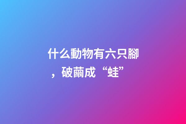 什么動物有六只腳，破繭成“蛙”